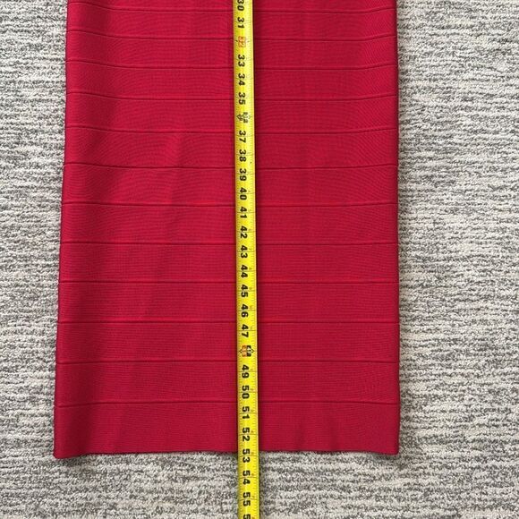 NWT Herve Leger ICON BANDAGE HALTER GOWN Large Rio Red - Picture 12 of 16